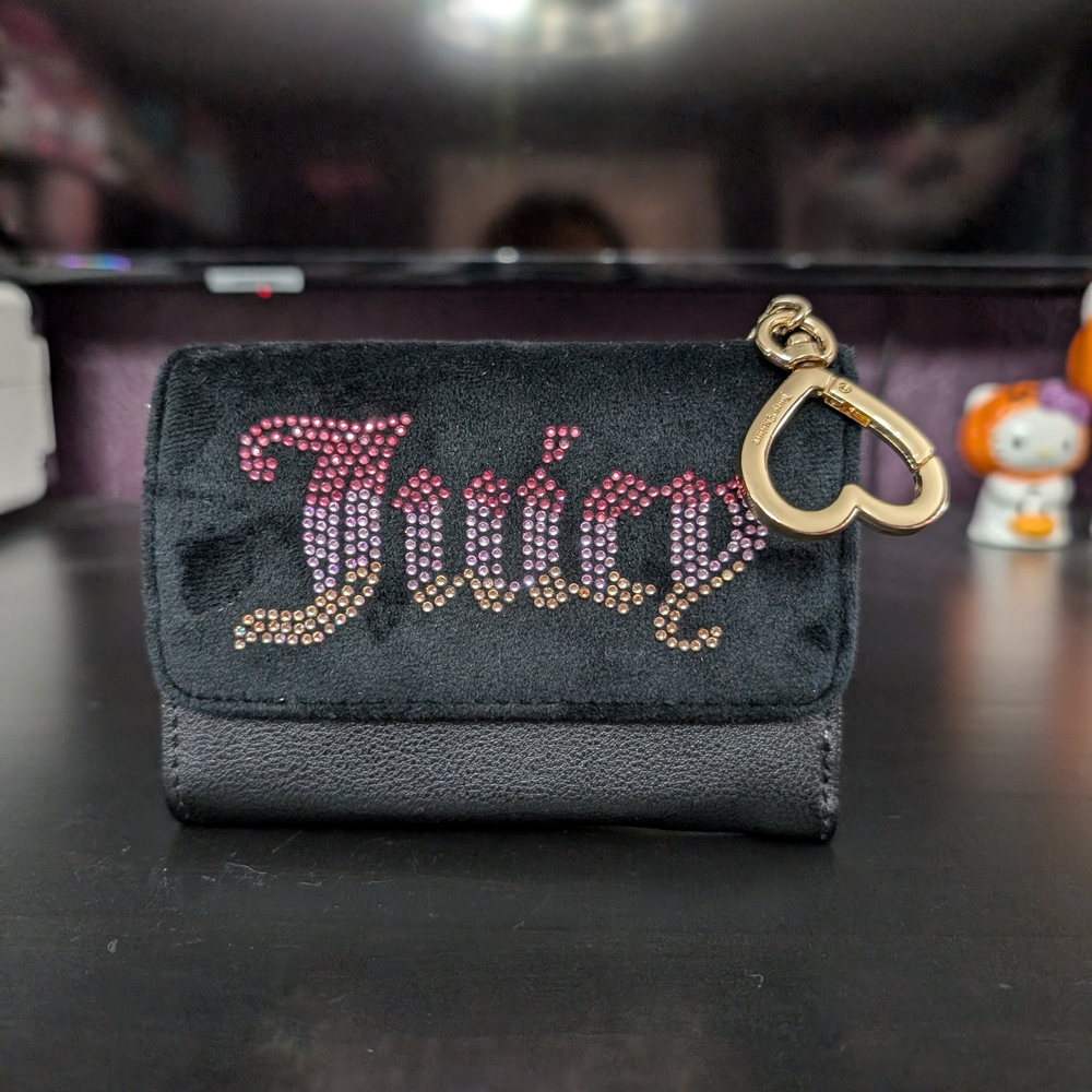 Juicy Couture Black Wallet with Pink Accents